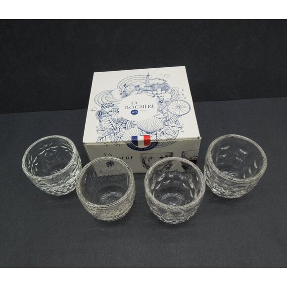LA ROCHERE Troquet Espresso Glass Set of 4 Bistro Design from France - Picture 12 of 15